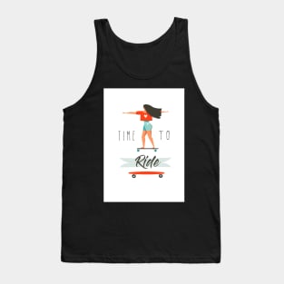 TIME TO RIDE GIRL SURFING Tank Top